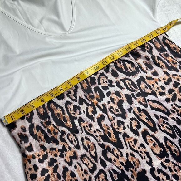 Colorblock leopard casual T-shirt maxi dress size large - Picture 3 of 6